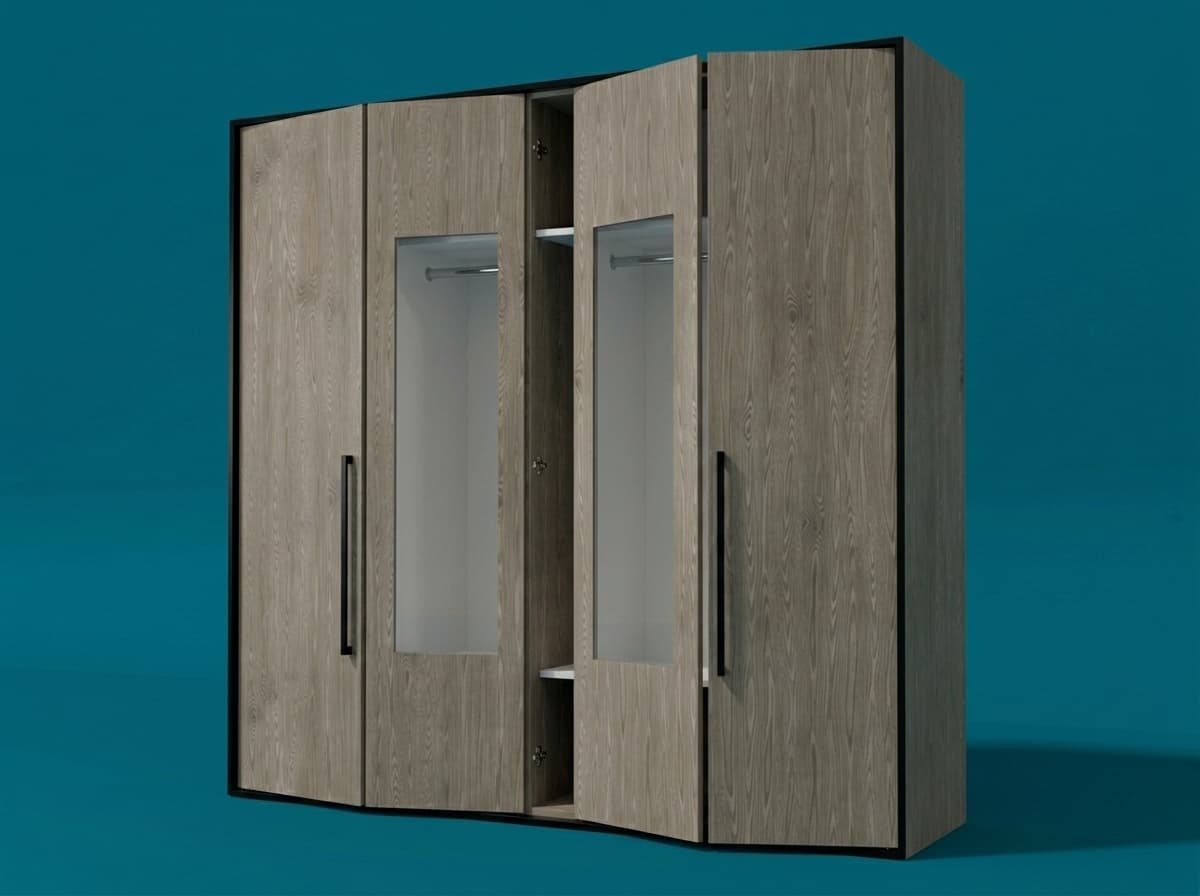 Puerta Plegable Lisa con Cristal 1